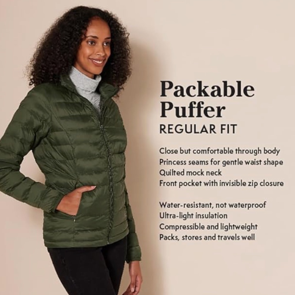 Amazon Essentials Puffer Coat Jacket Lightweight … - image 2